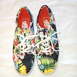 Sz.8 Womens Vans Black Hawaiian Print Sneakers